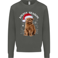 Joyful Season Christmas Funny Cat Xmas Kids Sweatshirt Jumper Storm Grey