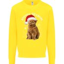 Joyful Season Christmas Funny Cat Xmas Kids Sweatshirt Jumper Yellow