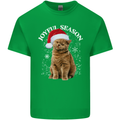 Joyful Season Christmas Funny Cat Xmas Kids T-Shirt Childrens Irish Green