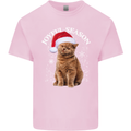 Joyful Season Christmas Funny Cat Xmas Kids T-Shirt Childrens Light Pink