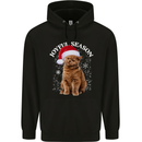 Joyful Season Christmas Funny Cat Xmas Mens 80% Cotton Hoodie Black