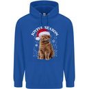 Joyful Season Christmas Funny Cat Xmas Mens 80% Cotton Hoodie Royal Blue