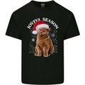 Joyful Season Christmas Funny Cat Xmas Mens Cotton T-Shirt Tee Top Black