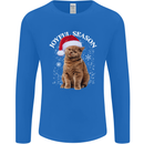 Joyful Season Christmas Funny Cat Xmas Mens Long Sleeve T-Shirt Royal Blue