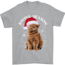 Joyful Season Christmas Funny Cat Xmas Mens T-Shirt 100% Cotton Sports Grey