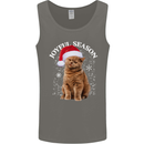 Joyful Season Christmas Funny Cat Xmas Mens Vest Tank Top Charcoal