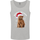 Joyful Season Christmas Funny Cat Xmas Mens Vest Tank Top Sports Grey