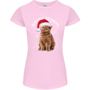 Joyful Season Christmas Funny Cat Xmas Womens Petite Cut T-Shirt Light Pink