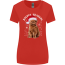 Joyful Season Christmas Funny Cat Xmas Womens Wider Cut T-Shirt Red