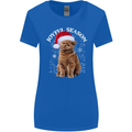 Joyful Season Christmas Funny Cat Xmas Womens Wider Cut T-Shirt Royal Blue