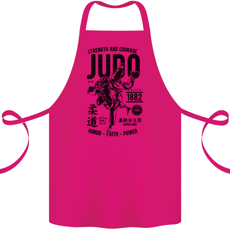 Judo Strength and Courage Martial Arts MMA Cotton Apron 100% Organic Pink