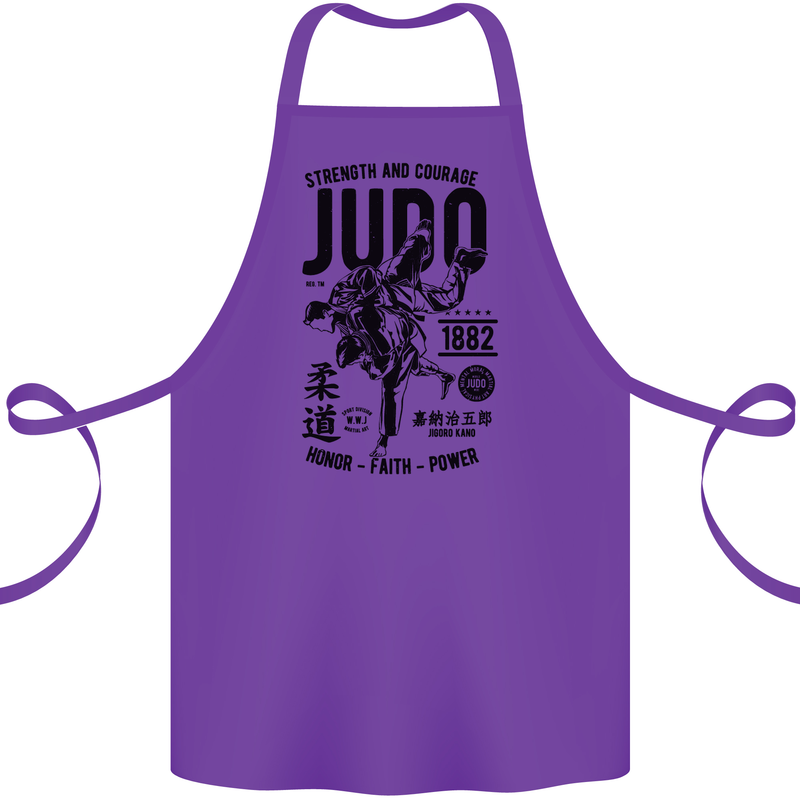 Judo Strength and Courage Martial Arts MMA Cotton Apron 100% Organic Purple
