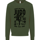 Judo Strength and Courage Martial Arts MMA Kids Sweatshirt Jumper Forest Green
