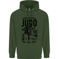 Judo Strength and Courage Martial Arts MMA Mens 80% Cotton Hoodie Forest Green