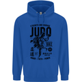 Judo Strength and Courage Martial Arts MMA Mens 80% Cotton Hoodie Royal Blue
