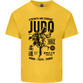 Judo Strength and Courage Martial Arts MMA Mens Cotton T-Shirt Tee Top Yellow