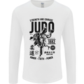 Judo Strength and Courage Martial Arts MMA Mens Long Sleeve T-Shirt White