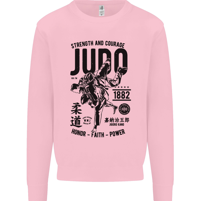 Judo Strength and Courage Martial Arts MMA Mens Sweatshirt Jumper Light Pink
