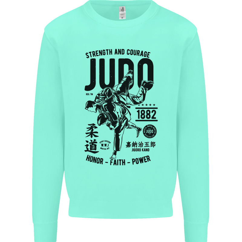 Judo Strength and Courage Martial Arts MMA Mens Sweatshirt Jumper Peppermint