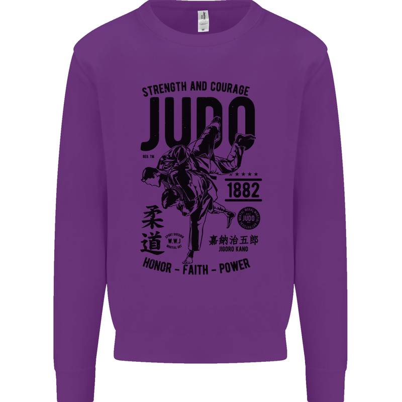 Judo Strength and Courage Martial Arts MMA Mens Sweatshirt Jumper Purple