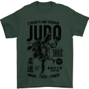 Judo Strength and Courage Martial Arts MMA Mens T-Shirt Cotton Gildan Forest Green