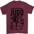 Judo Strength and Courage Martial Arts MMA Mens T-Shirt Cotton Gildan Maroon