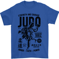 Judo Strength and Courage Martial Arts MMA Mens T-Shirt Cotton Gildan Royal Blue