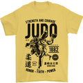 Judo Strength and Courage Martial Arts MMA Mens T-Shirt Cotton Gildan Yellow