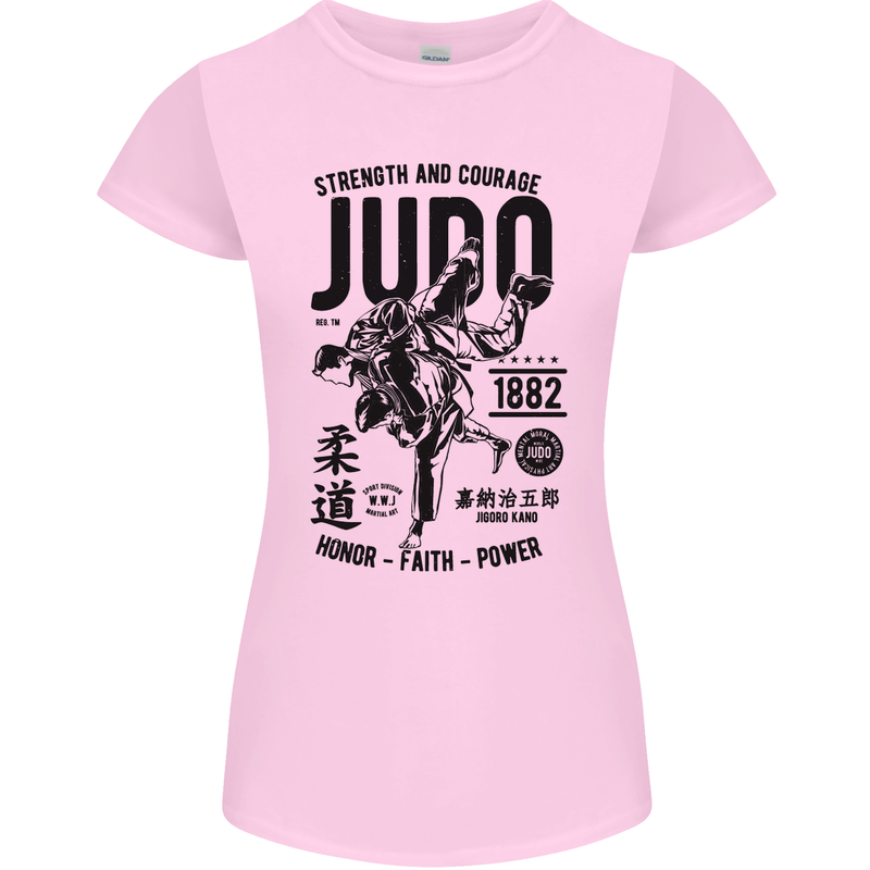 Judo Strength and Courage Martial Arts MMA Womens Petite Cut T-Shirt Light Pink
