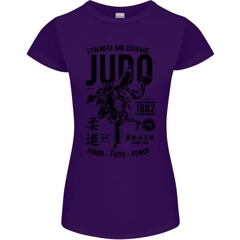 Judo Strength and Courage Martial Arts MMA Womens Petite Cut T-Shirt Purple