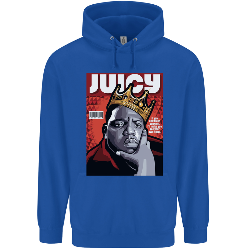 Juicy Rap Music Hip Hop Rapper Childrens Kids Hoodie Royal Blue