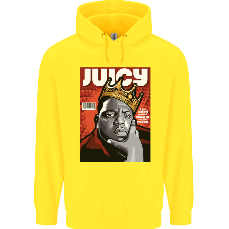 Juicy Rap Music Hip Hop Rapper Childrens Kids Hoodie Yellow