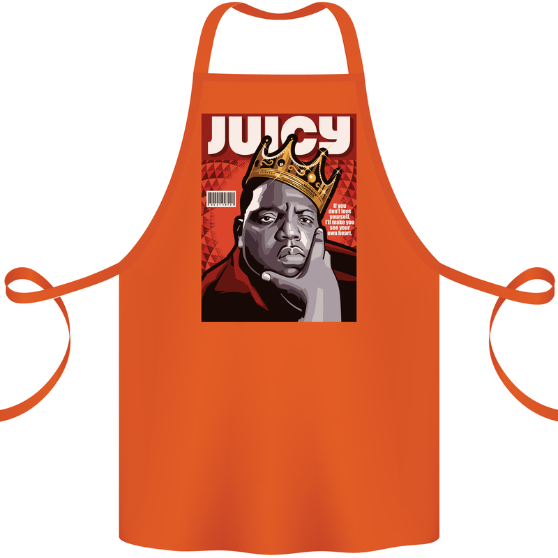 Juicy Rap Music Hip Hop Rapper Cotton Apron 100% Organic Orange