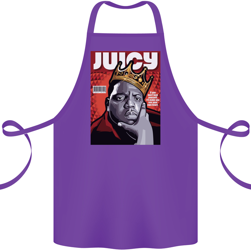 Juicy Rap Music Hip Hop Rapper Cotton Apron 100% Organic Purple