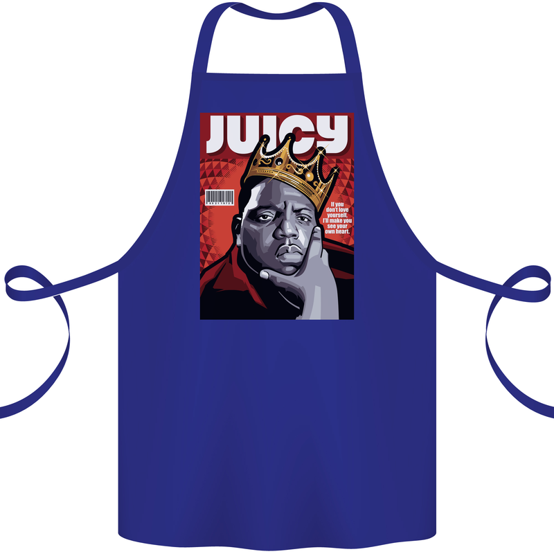 Juicy Rap Music Hip Hop Rapper Cotton Apron 100% Organic Royal Blue