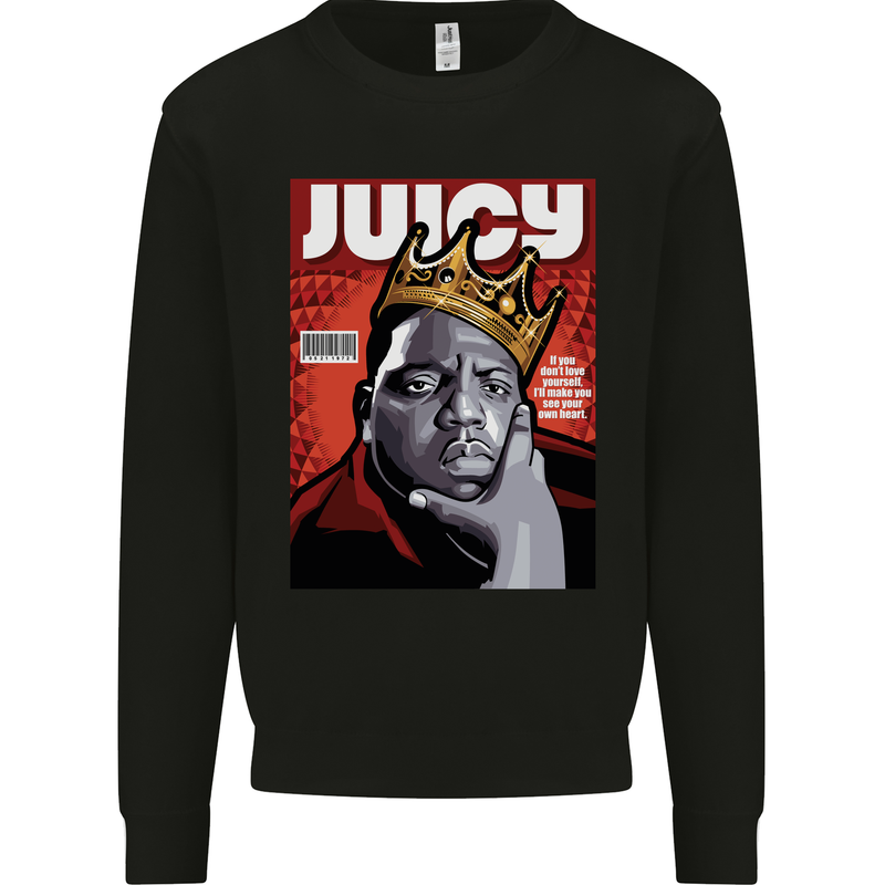 Juicy Rap Music Hip Hop Rapper Kids Sweatshirt Jumper Black