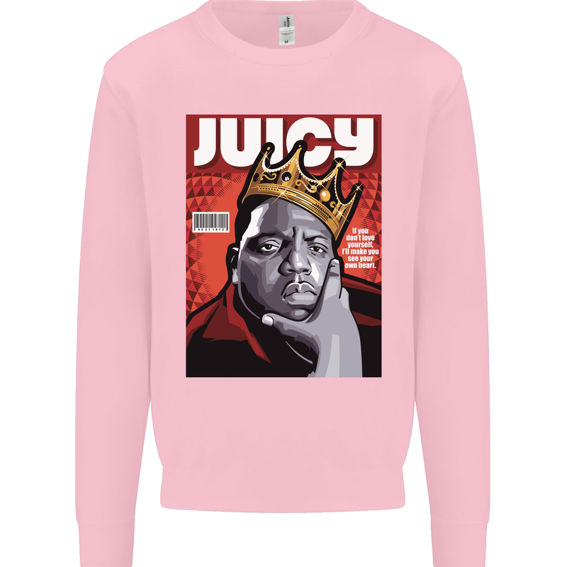 Juicy Rap Music Hip Hop Rapper Kids Sweatshirt Jumper Light Pink