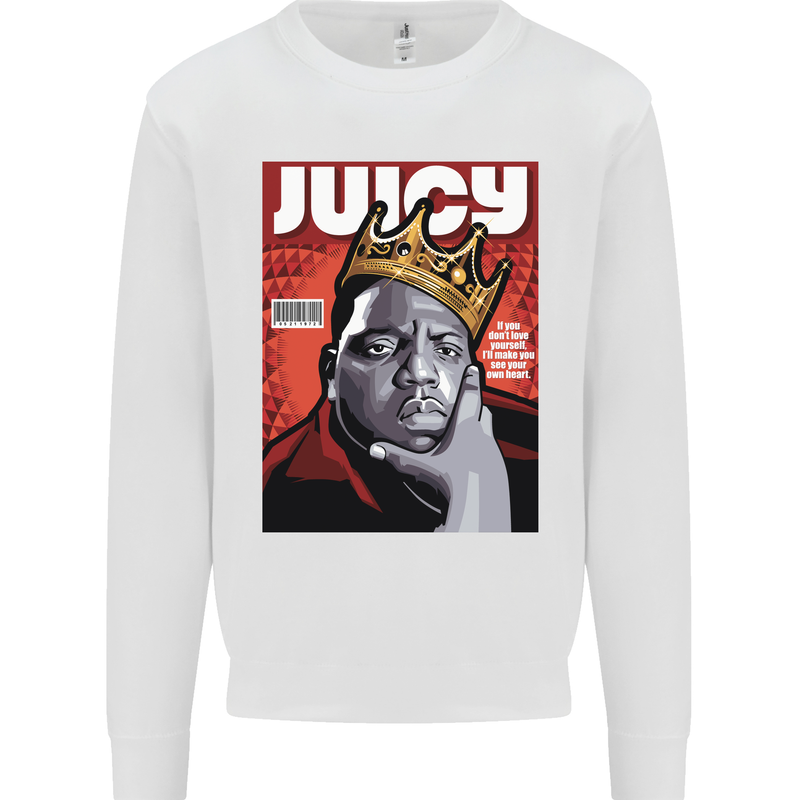 Juicy Rap Music Hip Hop Rapper Kids Sweatshirt Jumper White