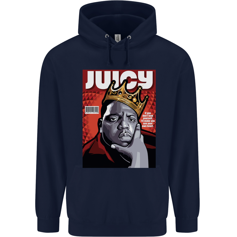 Juicy Rap Music Hip Hop Rapper Mens 80% Cotton Hoodie Navy Blue