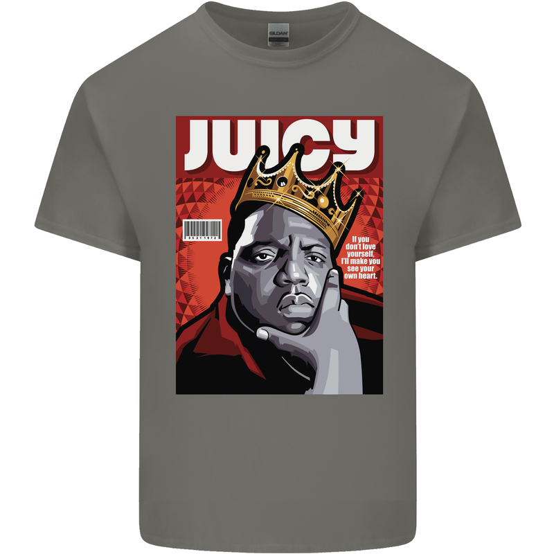 Juicy Rap Music Hip Hop Rapper Mens Cotton T-Shirt Tee Top Charcoal