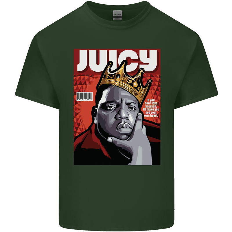 Juicy Rap Music Hip Hop Rapper Mens Cotton T-Shirt Tee Top Forest Green