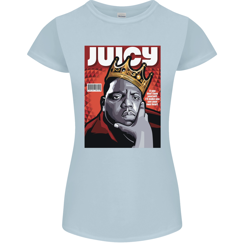 Juicy Rap Music Hip Hop Rapper Womens Petite Cut T-Shirt Light Blue