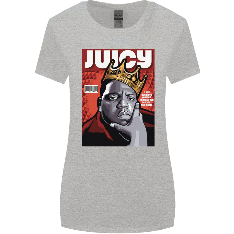 Juicy Rap Music Hip Hop Rapper Womens Wider Cut T-Shirt Sports Grey