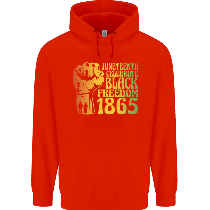 Juneteenth Black Lives Matter Freedom Childrens Kids Hoodie Bright Red