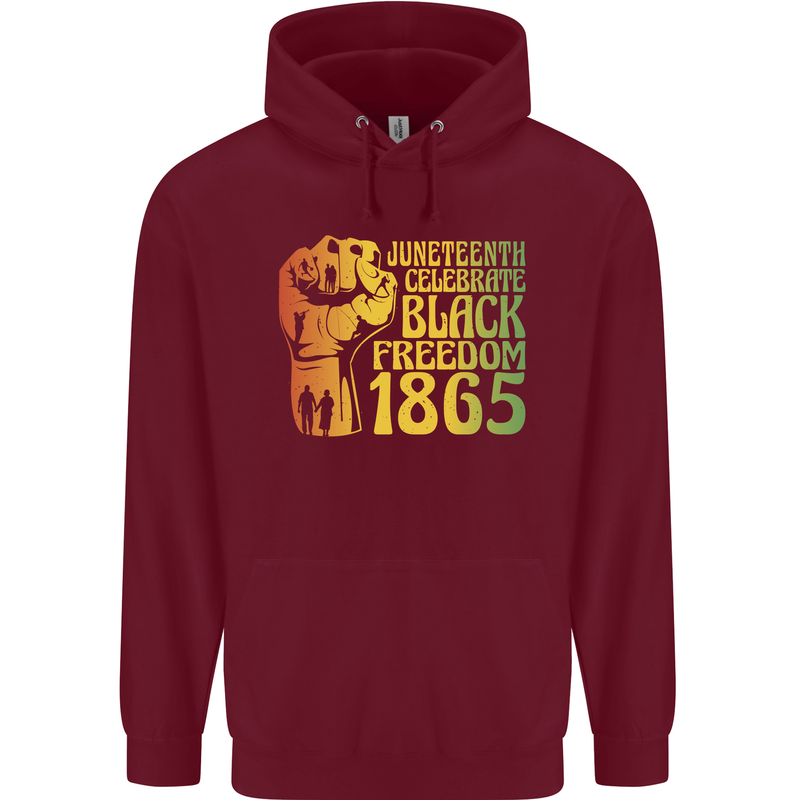 Juneteenth Black Lives Matter Freedom Childrens Kids Hoodie Maroon