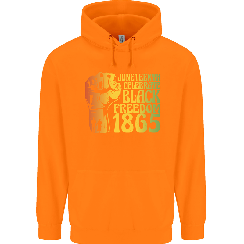 Juneteenth Black Lives Matter Freedom Childrens Kids Hoodie Orange