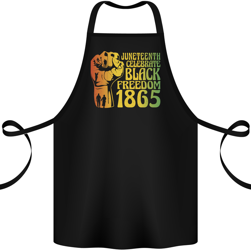 Juneteenth Black Lives Matter Freedom Cotton Apron 100% Organic Black