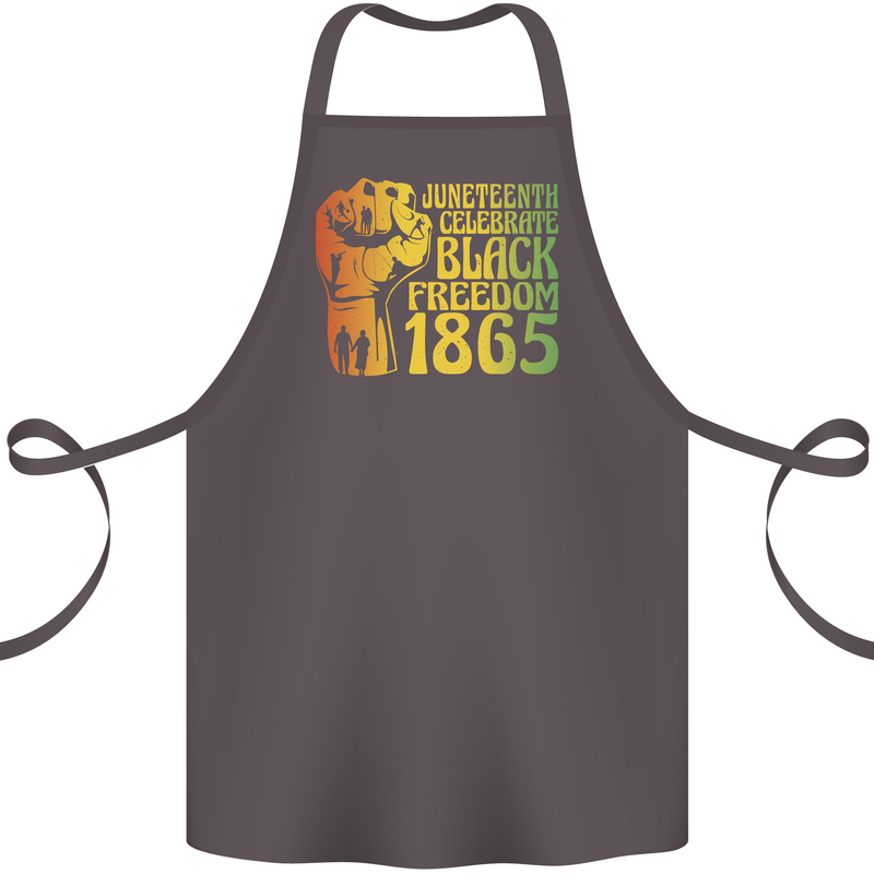 Juneteenth Black Lives Matter Freedom Cotton Apron 100% Organic Dark Grey