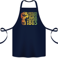 Juneteenth Black Lives Matter Freedom Cotton Apron 100% Organic Navy Blue