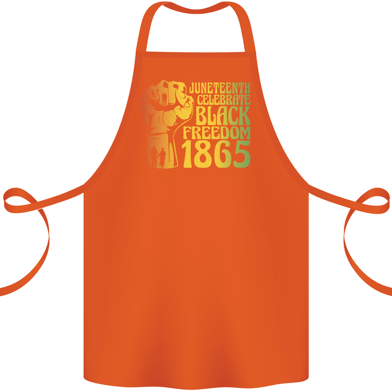 Juneteenth Black Lives Matter Freedom Cotton Apron 100% Organic Orange